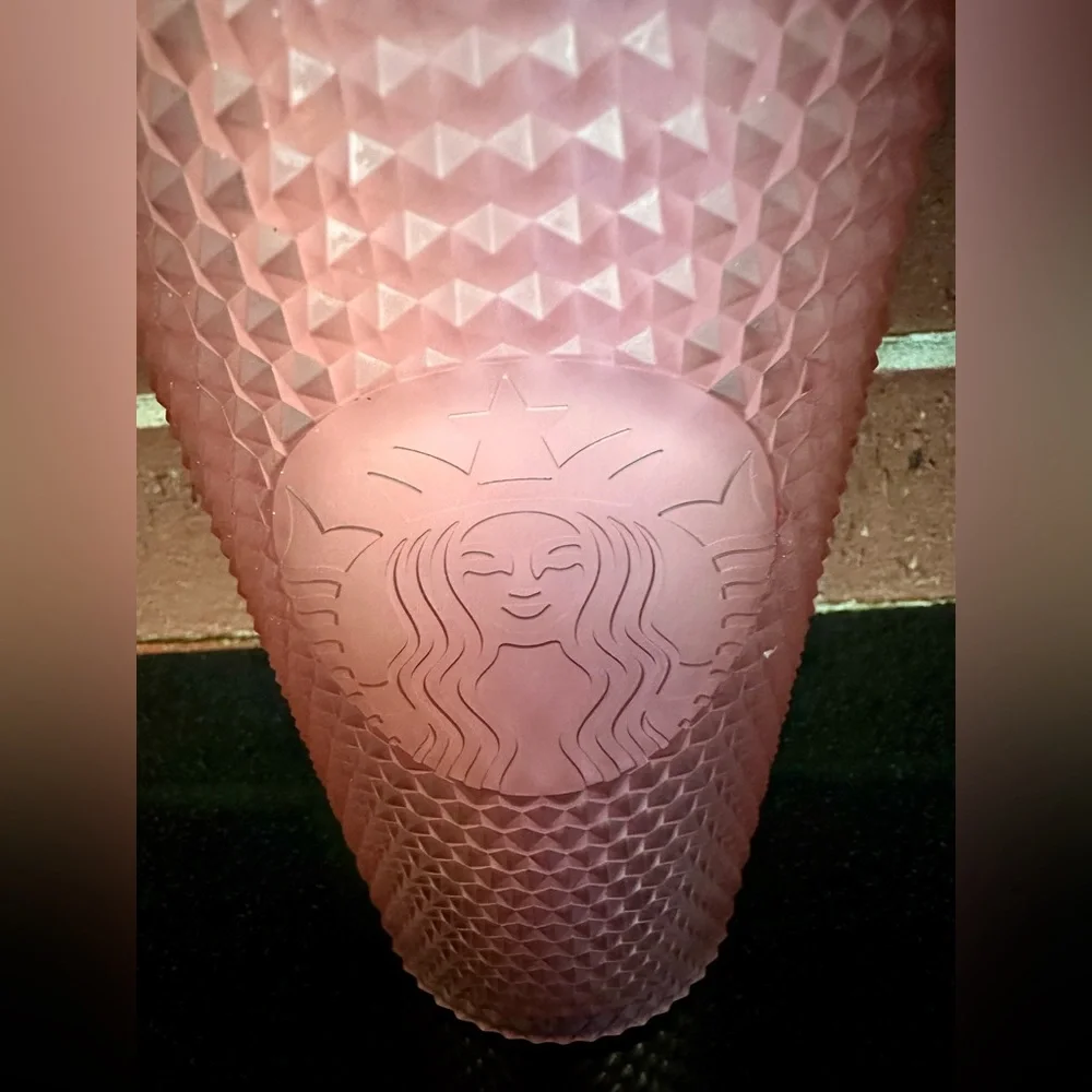 NWT Starbucks 2022 Matte Pink Lemonade Frosted Studded Cold Tumbler 16 oz/Grande - Picture 3 of 4